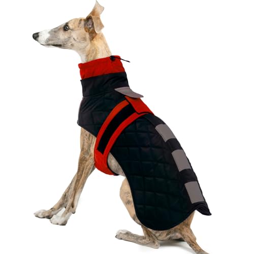 IECOii Greyhound Coat,Whippets Dog Jacket with Warm Fleece Lining,Turtleneck Greyhound Vest with...