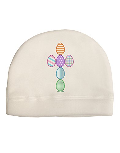 TOOLOUD Easter Egg Cross Faux Applique Child Fleece Beanie Cap Hat White