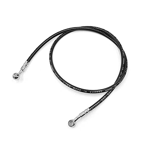 Manguera de freno de motocicleta de 110 cm en acero inoxidable negro Tubo Sourcingmap