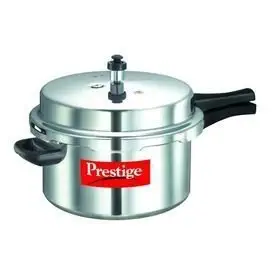 Prestige Popular Plus Induction Base Aluminium Outer Lid Pressure Cooker, 7.5 Litres, Silver