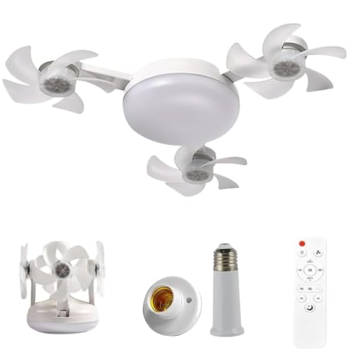 Ventilador LED silencioso de 30 dB con casquillo E27 y 3 velocidades de flujo