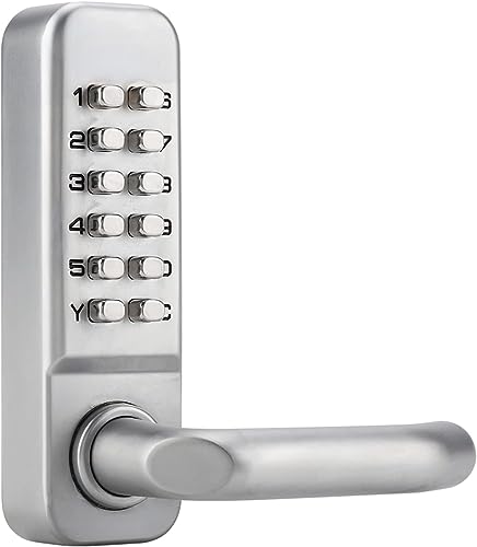 Wakects Serrure a code, Serrure de porte étanche sans clé, digicode porte, Alliage de zinc poignée à code Serrure mécanique 1-11 chiffres pour porte de...
