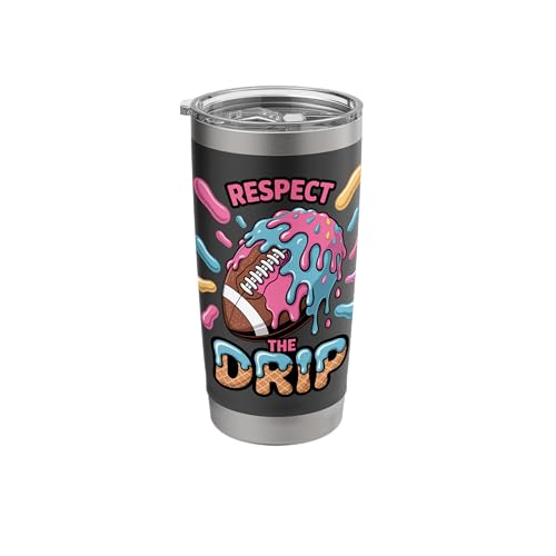 Respect The Drip Football Ice Cream QB RB WR TE Quarterback Stainless Steel Insulated Tumbler