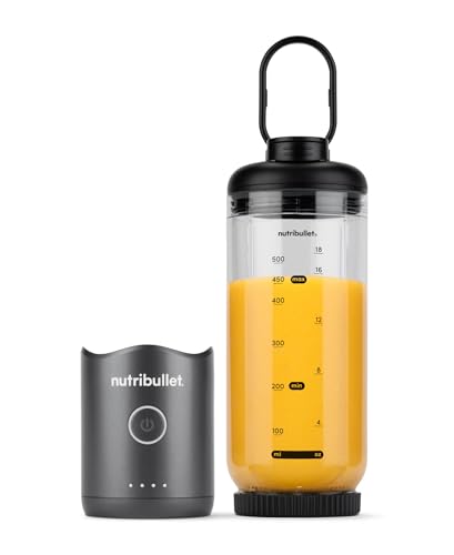 nutribullet Flex 590ml - tragbarer Smoothie-Mixer mit Trinkdeckel, zerkleinert Eis und gefrorene Früchte, USB-C, Trageschlaufe, BPA-freier Becher, leicht zu reinigen, Stahlgrau (NBP013GM) – Bild 4