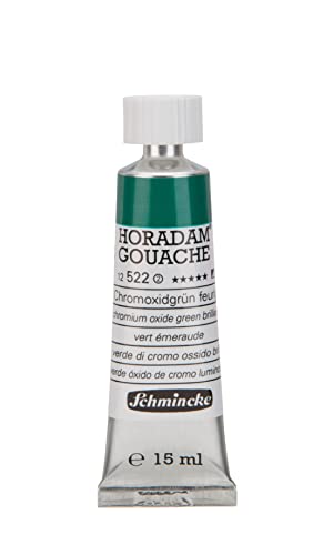 Schmincke - Horadam Gouache, Chromoxidgrün feurig, 15 ml-Tube, 12 522 006, feinste Gouache, natürliche Deckkraft, höchst pigmentiert, farbintensiv und matt