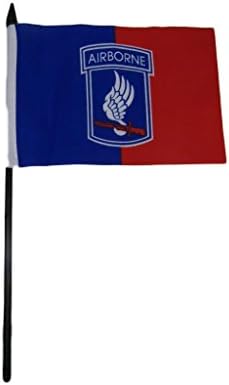 173rd Airborne Army Division 4"x6" Flag Desk Set Table Stick Staff image 2