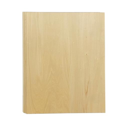 5 Pack Unfinished Basswood Sheet 18x23x3/16 Inch Thick Plywood Board Wooden Rectangle Panels for Lasercuting Burning DIY Crafts