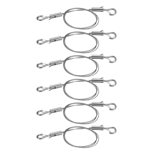 Image of uxcell 6pcs Picture Hanging Wire Kit, 1m x 1.5mm Heavy Duty Picture Frame Hanging Wire Rope with Adjustable Hooks, Load 90 Kg /198 Lbs, for Hanging Artwork, Mirrors, Frames, Paintings