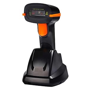 Tera Barcode Scanner Wireless Barcodescanner draadloos 1D USB met houder 100m bereik 300 scans per seconde continu…