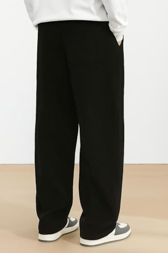 Image of INKKR Men's Polyester Causal Lightweight Elastic Waist with Drawstring Comfortable Loose Fit Trouser Pant