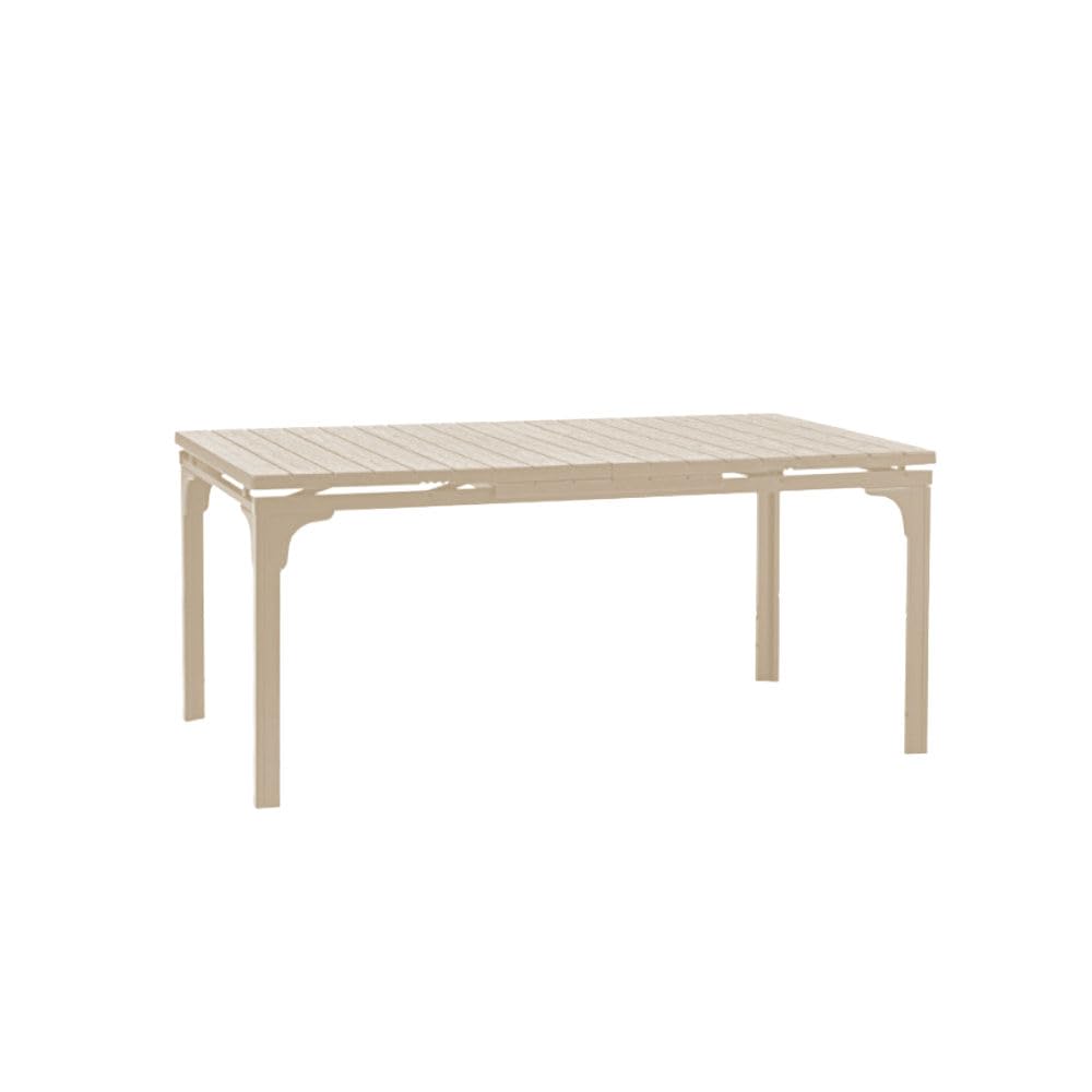 Totò Piccinni Tavolo rettangolare CILE allungabile 180/240x90x76h struttura in metallo piano in polietilene effetto legno per giardino ideale per 6 o 10 persone (Tortora)