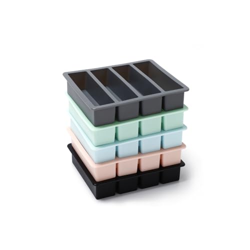 製氷皿 長方形 四角氷 シリコン製 氷機製 大きい氷長方形 氷つくる容器 ゼリー飲料 果物 透明氷 ロックアイス ビール 氷ケースアイスキューブ 氷トレー 冷凍保存 耐久性 多用途 DIY 氷つくる容器 製氷器 (4穴 長方形 グリーン)