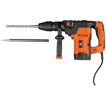 BN Products-USA BNH-640 1250W Commercial Rotary Hammer with Bull Point Chisel and Drilling Bit, Orange, Black