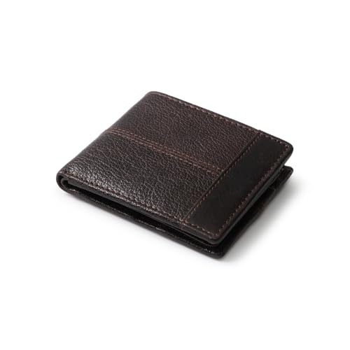 ALIKA Premium Top Grain Leather Wallet for Men | RFID Blocking | Soft and Stylish Bifold Wallet with 8 Credit Card holder, 2 ID slots and 2 Cash Pockets | Dark Brown