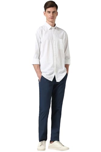 Image of Peter England Men's Everyday Ditsy Print Slim Fit Full Sleeve Casual Shirt | 100% Cotton