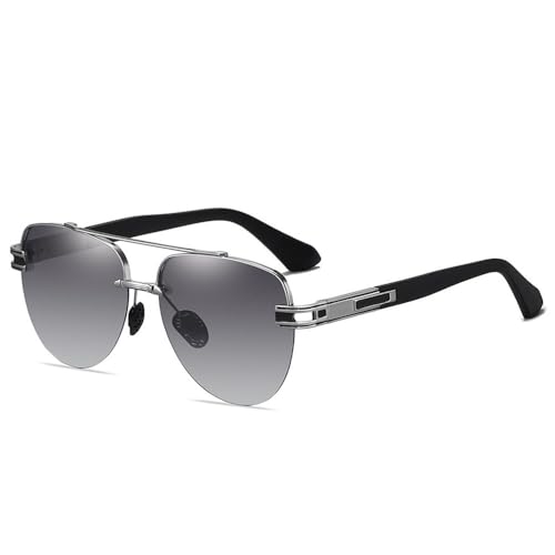 Lunettes de soleil sans monture homme métal grande monture tendance