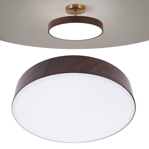 Éclairage de plafond LED moderne dimmable avec télécommande couleur noix pour salon