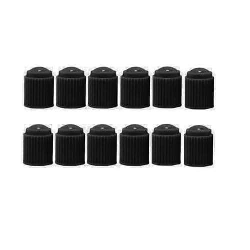 Tapas para válvula de neumático de bicicleta y motocicleta, plástico negro, forma de cúpula con anillo O, 12 piezas miniatura 1