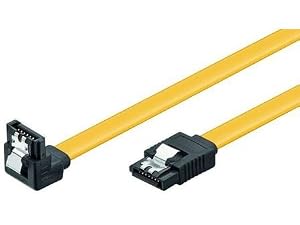 SATA 6 Gb/s Anschlusskabel mit Metallclip gewinkelt 50cm Gelb