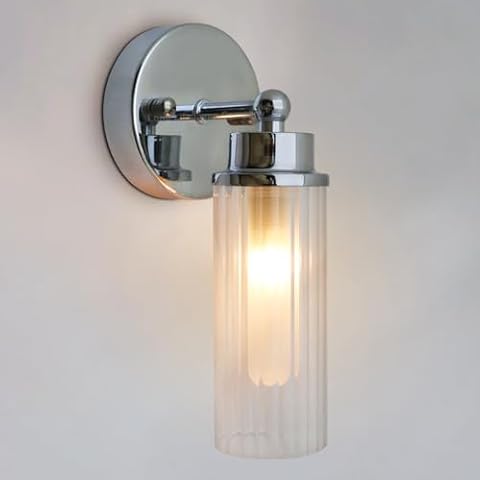 Long Life Lamp Company Ribbed Glass Bathroom Light Cover