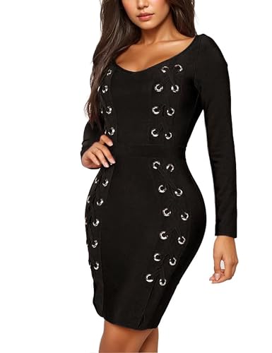 Image of Hybrid & Company Women's Elegant Bandage Dress | Stretch fabric, flattering bodycon fit, elegant silhouette, suitable for cocktail parties, events, and special occasions