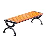 Gartenbank für den Außenbereich mit gusseisernen Bogenbeinen, Metall-Terrassensitzgelegenheit für...