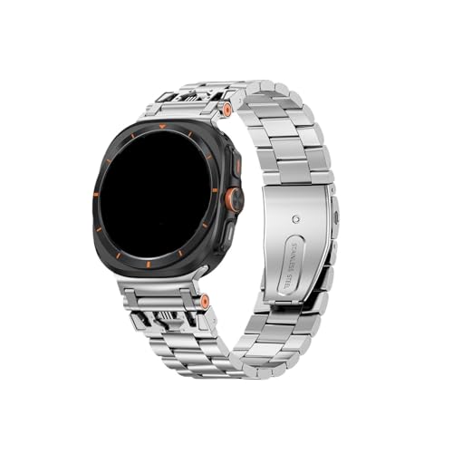 [PLYYQZM] �ɍ��� Sam su ng Galaxy Watch Ultra2(2025)�p ���b�X�e�����X�X�`�[���X�g���b�v �C�ɍ��� Galaxy Watch 7Ultra 47MM�p ���ԂȂ� �J�[�u�G���h�X�g���b�v(Silver)