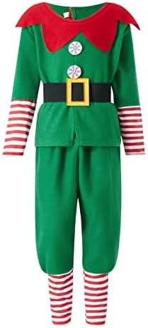 Miniatura 3 de Disfraz de elfo de Navidad para niños, disfraz de Papá Noel, ropa de cosplay, monovestido+sombrero de elfo, zapatos, cinturón, traje de fiesta de