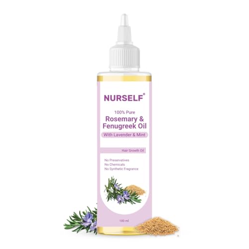 Nurself Rosemary & Fenugreek Hair Oil - 100% Pure Natural Cold Pressed, Hair Growth Oil for Hair Fall Control, Thickening, Dandruff & Scalp Nourishment – 100ml