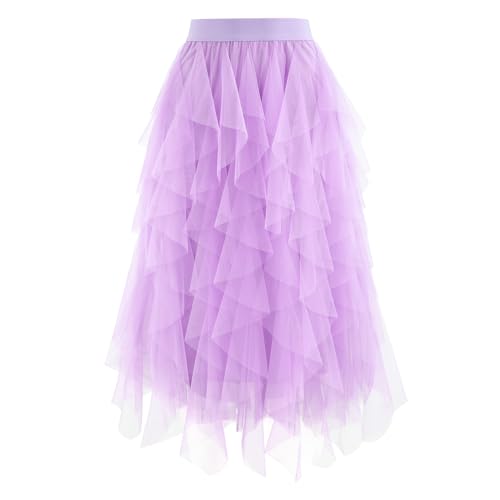 Jupe tutu femme jupe en tulle élastique asymétrique et volumineuse style rétro