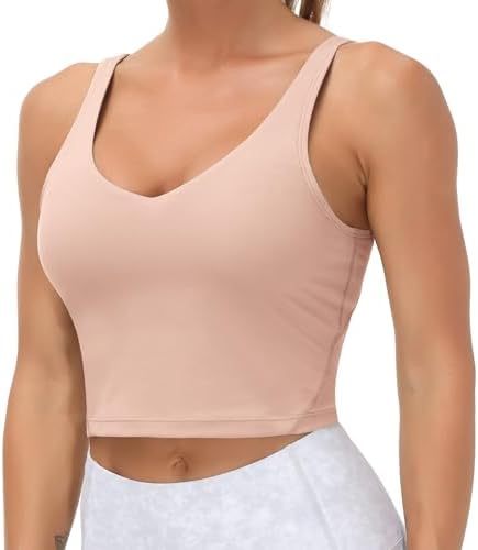 THE GYM PEOPLE Women’s Longline Sports Bra Wirefree Padded Medium Support Yoga Bras Gym Running Workout Tank Tops