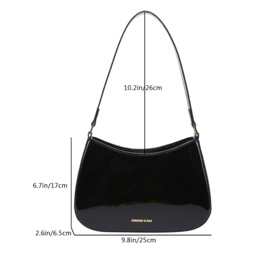 GETERUUV Womens Crescent Shoulder Bag Retro Y2k Purse Fall Fashion Red Shoulder Purse Chic Hobo Handbag Leather Red Bag