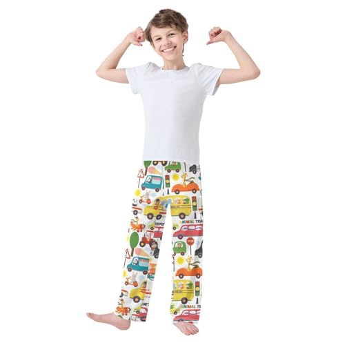 Giraffe on The Car Boys Long Pants Soft Trousers Elastic Waist Kids Lounge Bottoms with Pockets S-XL2