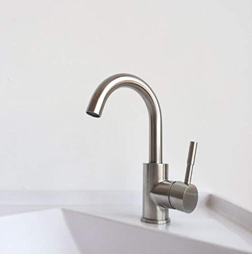 Robinet de salle de bain eau froide pour lave mains et vasque design inox
