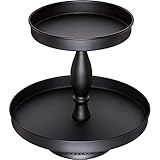 weharnar 2 Tier Tray Black, Cupcake Stands for 24...