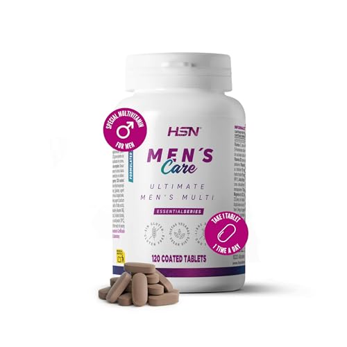 HSN Multivitamínico Especial Hombre | 120 Tabletas | 1 Tableta al Día = 13 Vitaminas + 8 Minerales + Licopeno Microencapsulado (Suministro 4 Meses) | No-GMO, Sin Gluten ni Lactosa