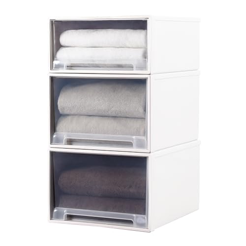 GAOXIAO Cassettiera Cassetto di Stoccaggio, Cassetti Plastica Scatola Organizzatori per Abiti, Torre Impilabile per Soggiorno Camera da Letto Studio Ufficio Dormitorio, PP A 5.5L27 x 19 x 10.5cm