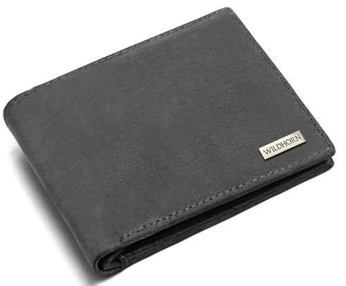 Image of WildHorn Rfid Protected Leather Wallet For Men, Grey Hunter
