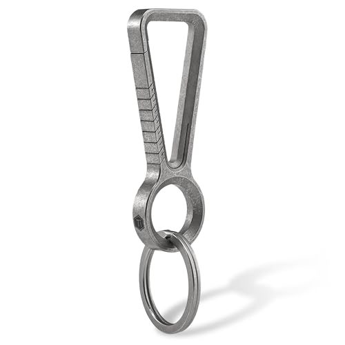 Image of KeyUnity KM01 Titanium EDC Keychain Clip with Bottle Opener, Quick Release Carabiner Key Ring Holder for Men