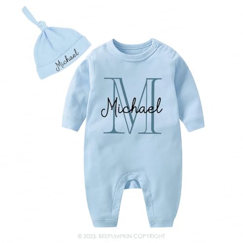 Personalized Baby Coming Home Outfit Custom Newborn Clothes Set with Name, Hat & Bodysuit Perfect for Newborn Going Home from Hospital Outfit (A) 5