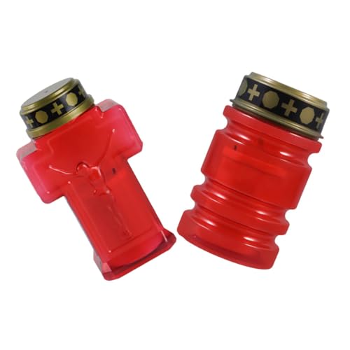 UKCOCO 2pezzi Candele Decorative Led Per Esterni Chiesa e Cimitero Lampade Da Preghiera Batteria Per Illuminazione Delicata e Decorazione