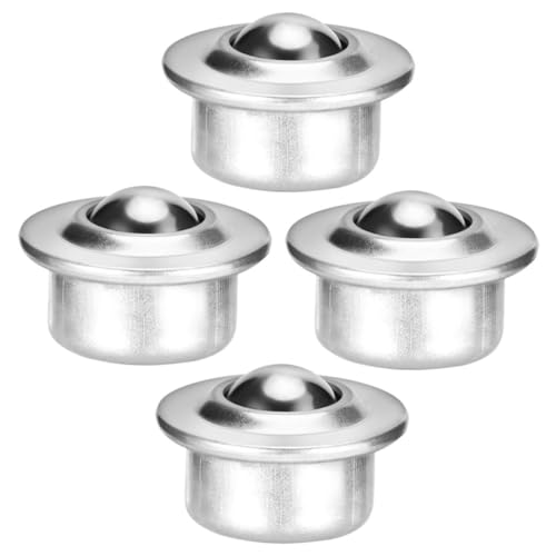Generic 4pcs Caster Roller Transfers Ball Bearing Rollers Ball Caster Roller Silver Ball Casters Bearing Carbon Steel