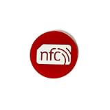 10 Rot mit weißem Logo PVC Vorderseite NFC Sticker NXP NTAG213