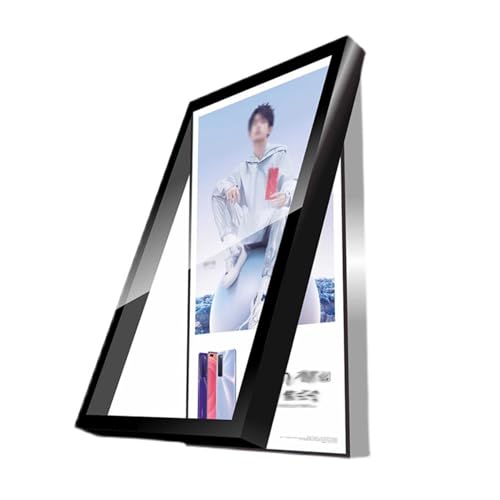 ksxnkhk Cornice portafoto a LED da parete per esterni in alluminio, impermeabile, con serratura, ideale per esposizione pubblicitaria (50x90 cm)