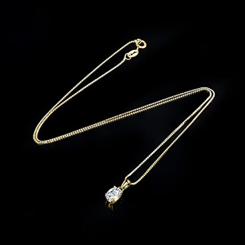 JewelryPalace Oval Cut 1ct 2ct Moissanite Solitaire Pendant Necklace for Women, Simulated Diamond 925 Sterling Silver 14k White Gold Plated Necklaces for Her VVS D-F, 18 Inch Box chain4