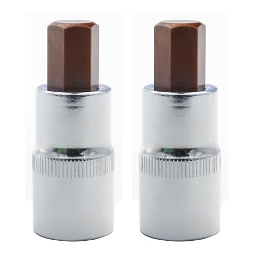 2PCS Juttzzei Hex Bit Socket, 1/2" Drive x H12 (12mm) Allen Key Socket, Premium S2 Alloy Steel 12mm Hex Bit with 1.89" Length for Torque Wrench, Ratchet Wrench, Impact Power Drills