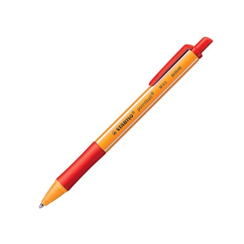 Caneta Esferográfica Retrátil STABILO Pointball 6030/40, Vermelha, Blister com 1 unidade