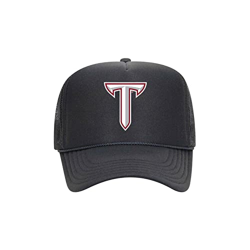 Troy University Trucker Hat - Troy University Trojans Baseball Cap - Troy Power T Hat and Gifts (Charcoal)