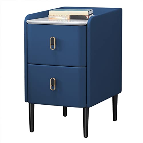 Table de chevet étroite moderne en similicuir pour chambre chaleureuse - 2