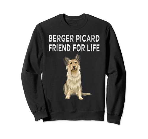 Berger Picard Friend For Life Dog Friendship Sweatshirt, Black